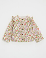 Veste enfant matelassée Imprimé fleurs rayures lurex Natalys