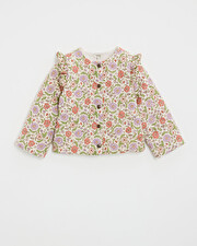 Veste enfant matelassée Imprimé fleurs rayures lurex Natalys