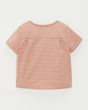 Chemise manches courtes Vichy coloris beige clair  Natalys