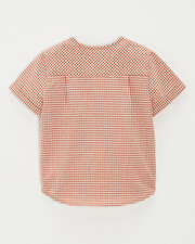 Chemise enfant manches courtes Vichy coloris beige clair Natalys