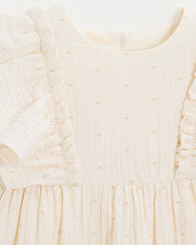 Robe enfant à pois lurex Coloris écru Natalys