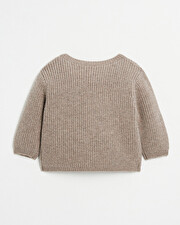 Gilet en laine Mérinos Coloris marron chiné Natalys