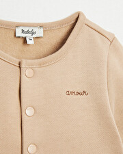 Gilet en molleton brod&eacute; Coloris camel  Natalys