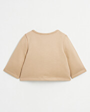 Gilet en molleton brod&eacute; Coloris camel  Natalys