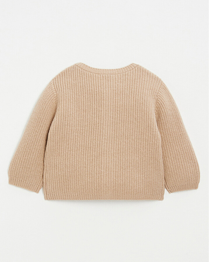 Gilet mixte en laine M&eacute;rinos Coloris caramel  Natalys