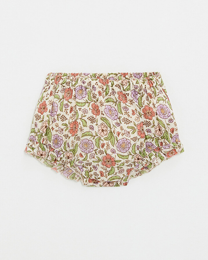 Bloomer imprim&eacute; fleurs A rayures lurex  Natalys