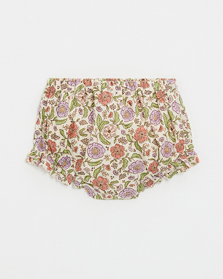 Bloomer imprim&eacute; fleurs A rayures lurex  Natalys
