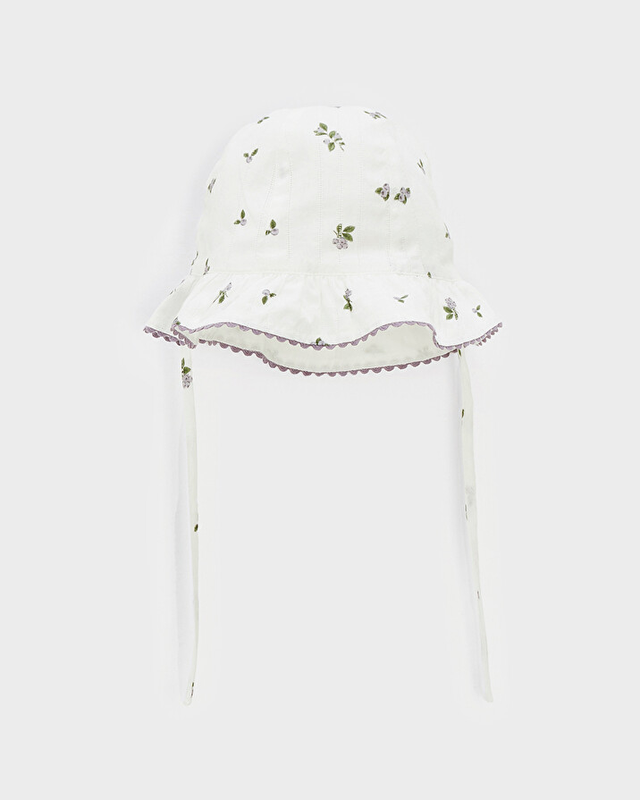 Chapeau imprim&eacute; myrtilles Coloris blanc  Natalys
