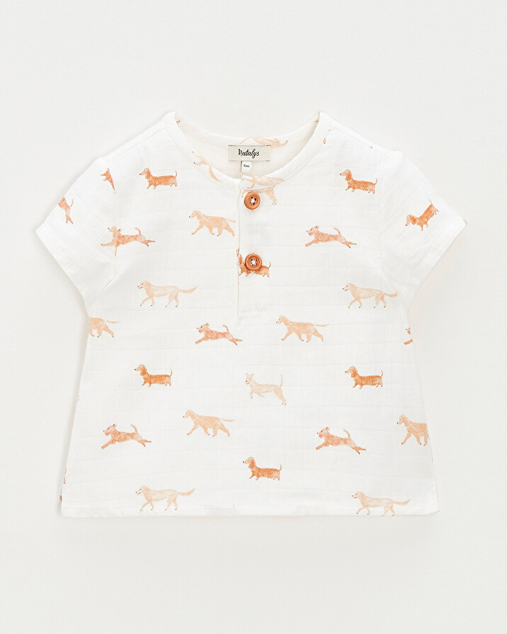 Chemise manches courtes Imprim&eacute; chiens  Natalys