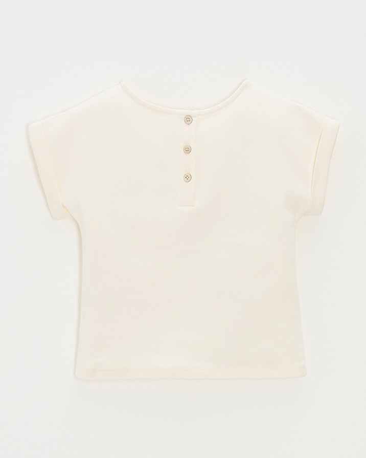 Tee-shirt enfant manches courtes Brodé coloris craie Natalys