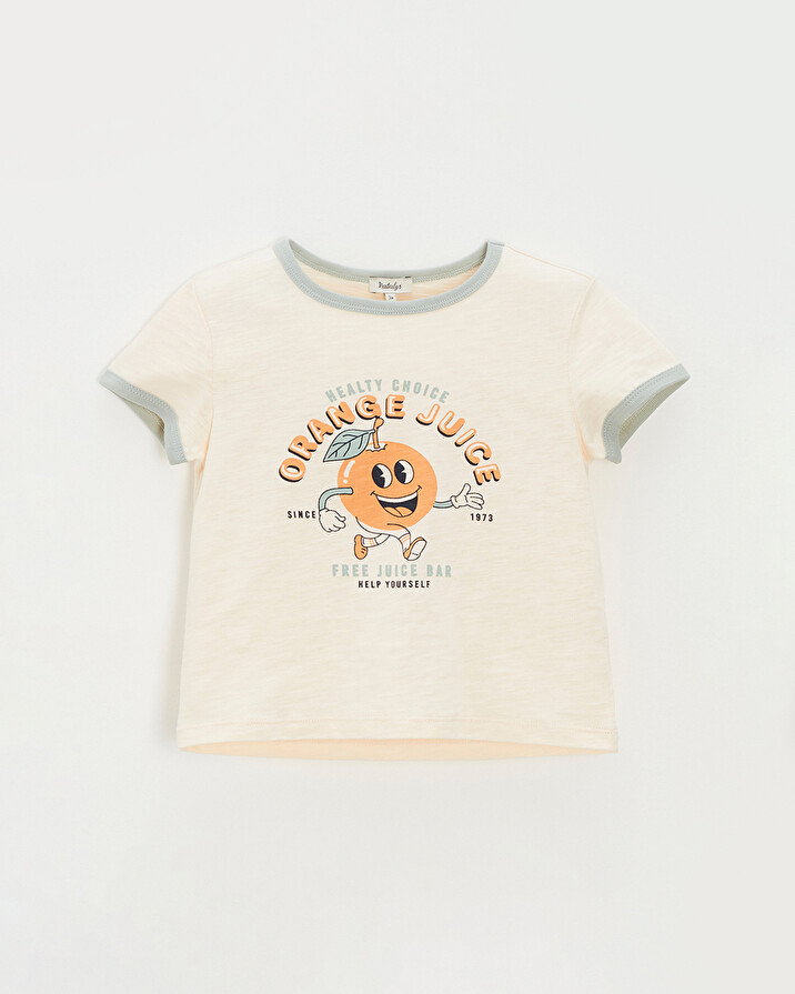 Tee-shirt enfant manches courtes Coloris écru Natalys