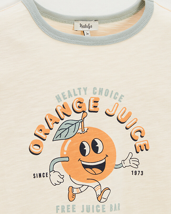 Tee-shirt enfant manches courtes Coloris écru Natalys