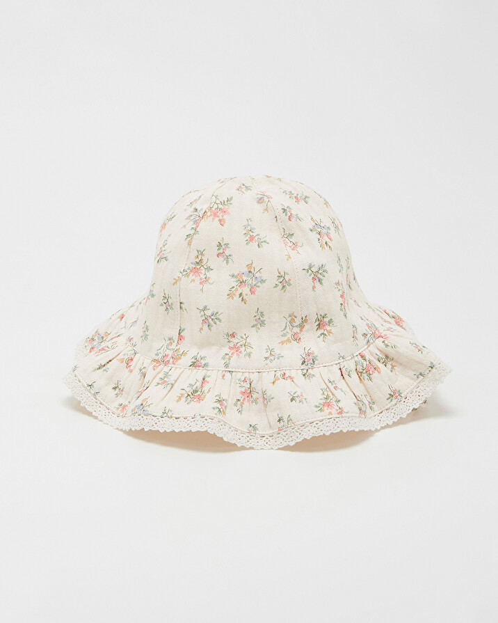 Chapeau imprim&eacute; fleurs Coloris craie  Natalys