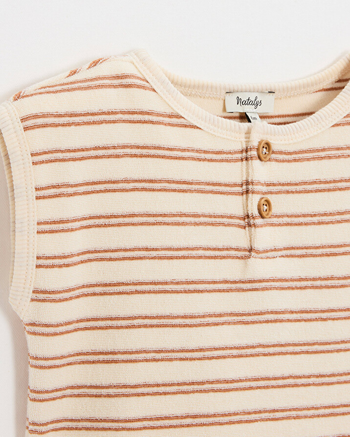 Pyjama 2 pièces en éponge Rayures coloris écru Natalys