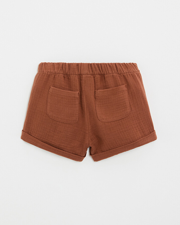 Short enfant en gaze de coton Coloris rouille Natalys