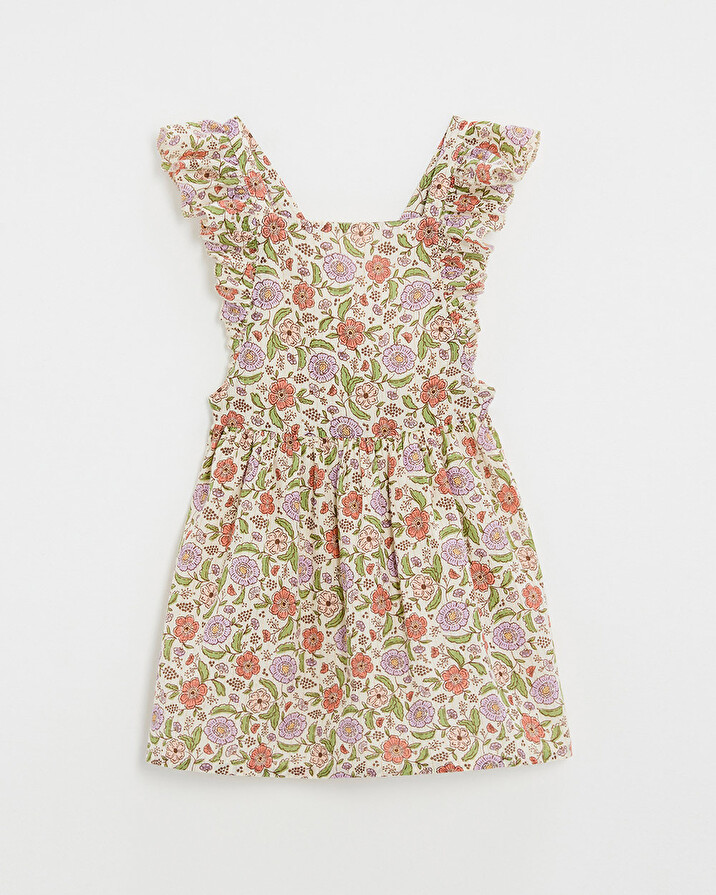 Robe enfant imprim&eacute; fleurs A rayures lurex  Natalys