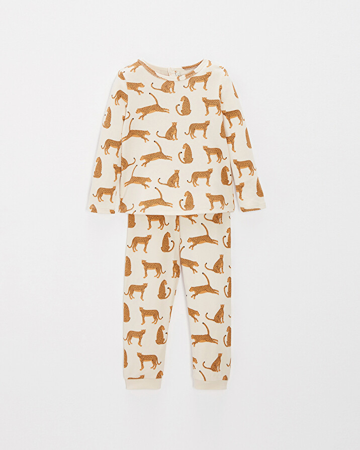 Pyjama 2 pièces enfant léger en coton Imprimé léopards Natalys