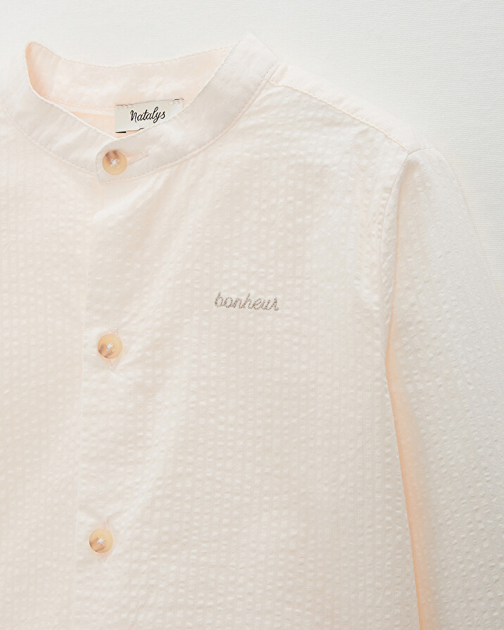 Chemise enfant en seersucker Coloris écru Natalys