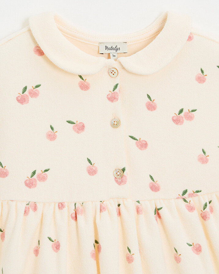 Robe enfant manches courtes en éponge Imprimé pommes Natalys