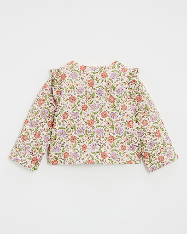 Veste enfant matelassée Imprimé fleurs rayures lurex Natalys