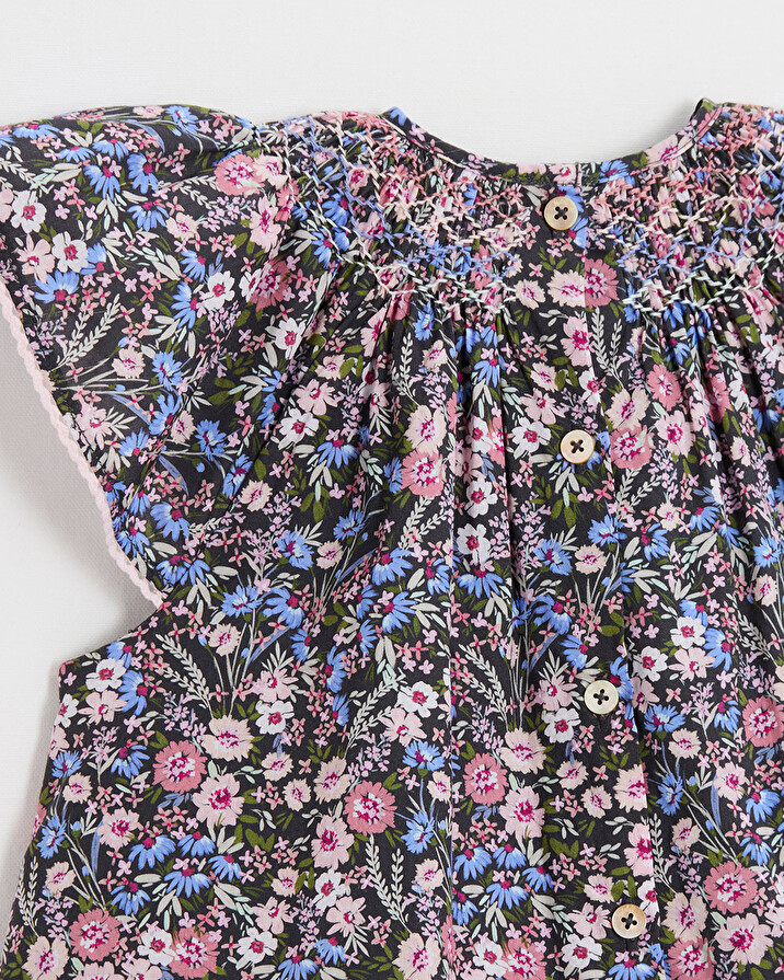 Robe enfant en tissu Liberty Imprim&eacute; fleurs  Natalys