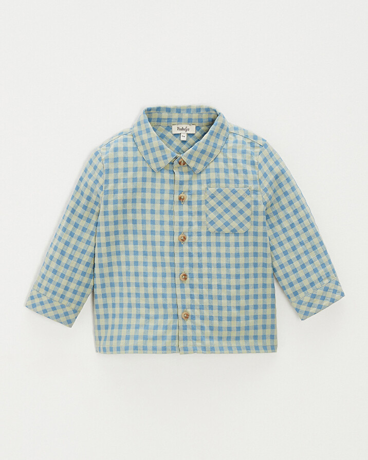 Chemise &agrave; carreaux Coloris bleu  Natalys