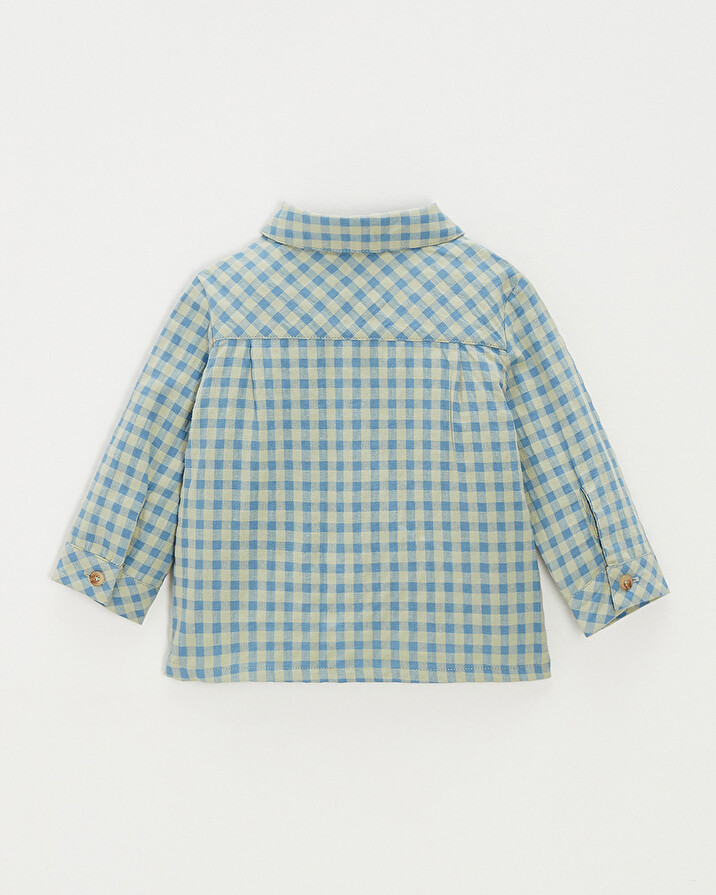 Chemise &agrave; carreaux Coloris bleu  Natalys