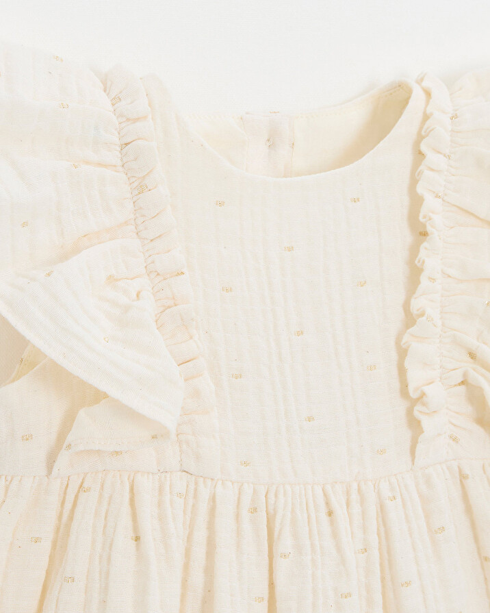 Robe &agrave; pois lurex Coloris &eacute;cru  Natalys
