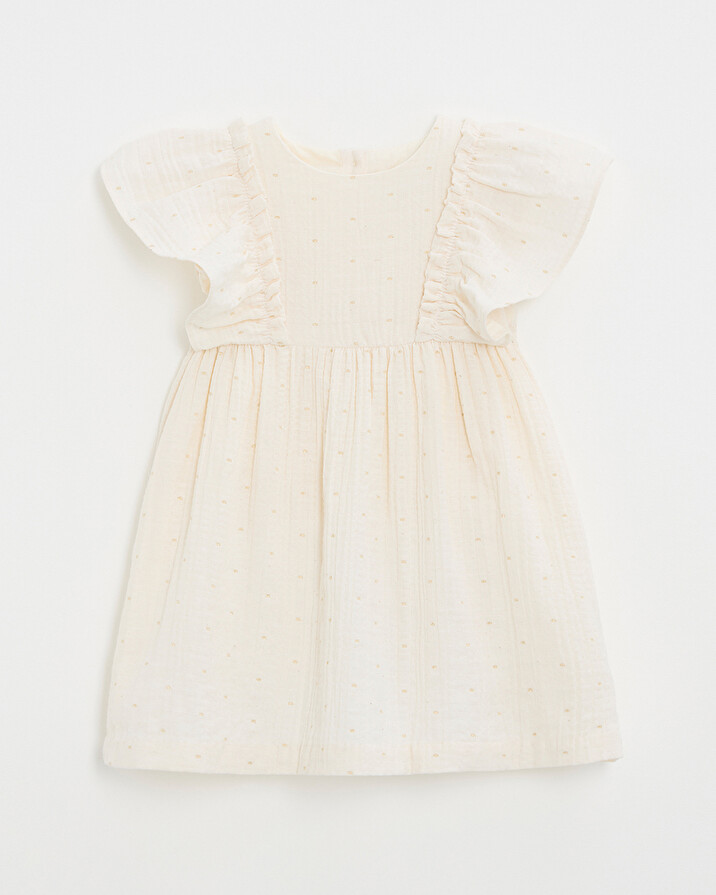 Robe enfant à pois lurex Coloris écru Natalys