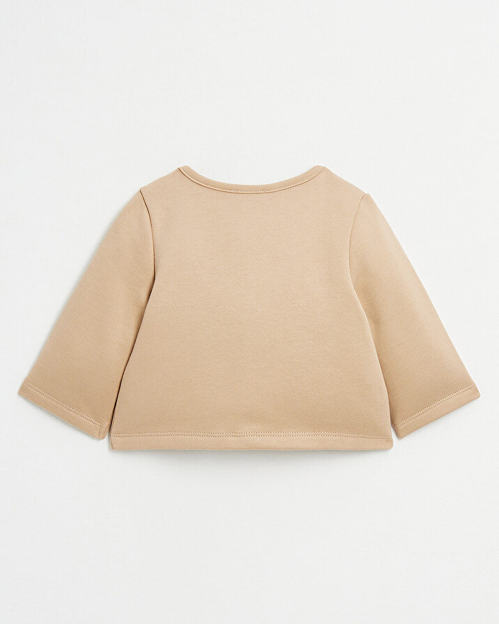 Gilet en molleton brod&eacute; Coloris camel  Natalys