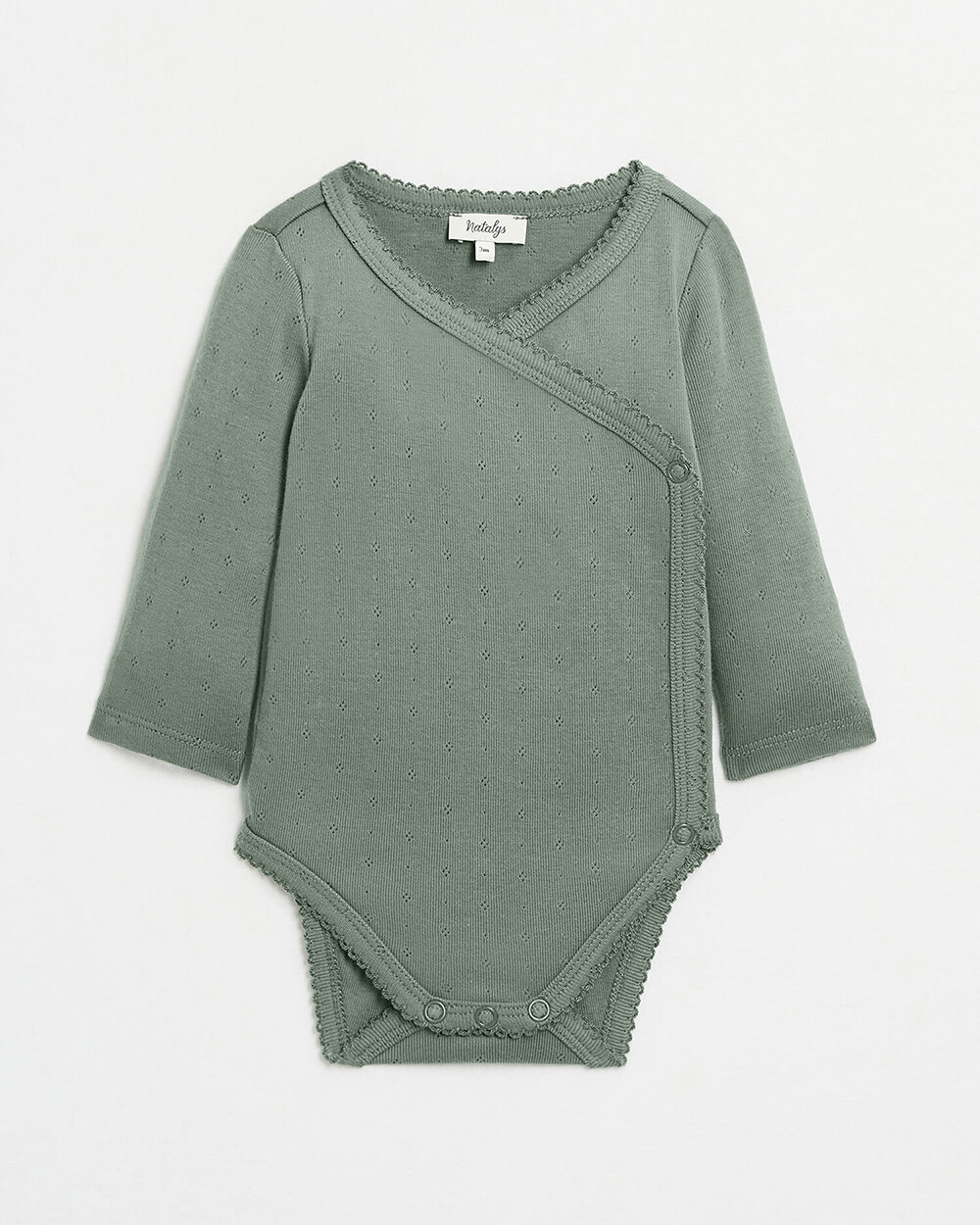 Body crois&eacute; fantaisie manches longues Coloris vert  Natalys