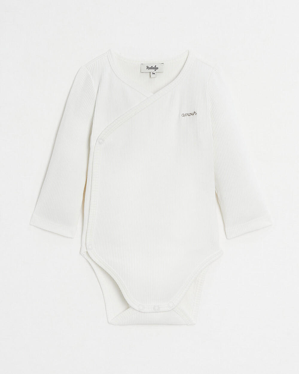 Body crois&eacute; brod&eacute; Amour Coloris &eacute;cru  Natalys