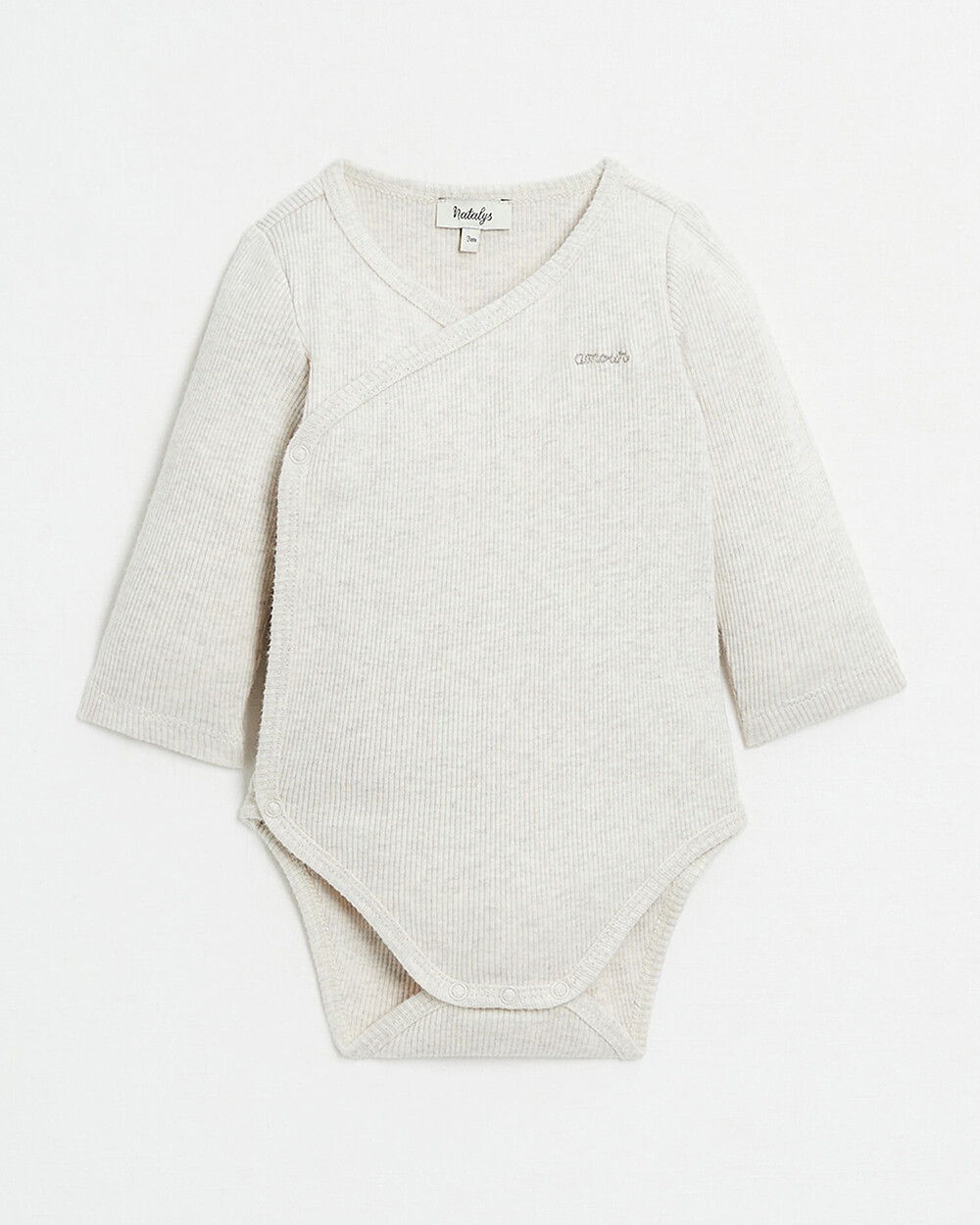Body crois&eacute; brod&eacute; Amour Coloris beige chin&eacute;  Natalys