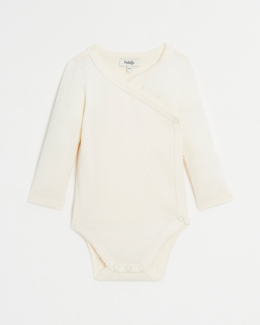 Body crois&eacute; fantaisie manches longues Coloris craie  Natalys