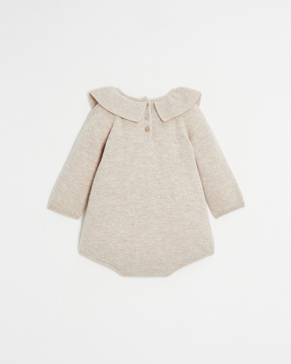 Barboteuse en laine Mérinos Coloris beige chiné Natalys