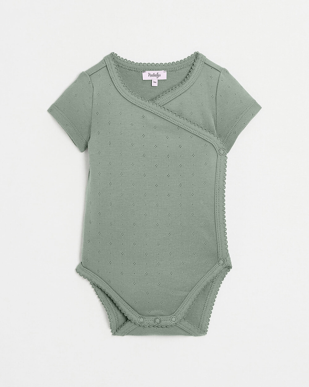 Body crois&eacute; fantaisie manches courtes Coloris vert  Natalys