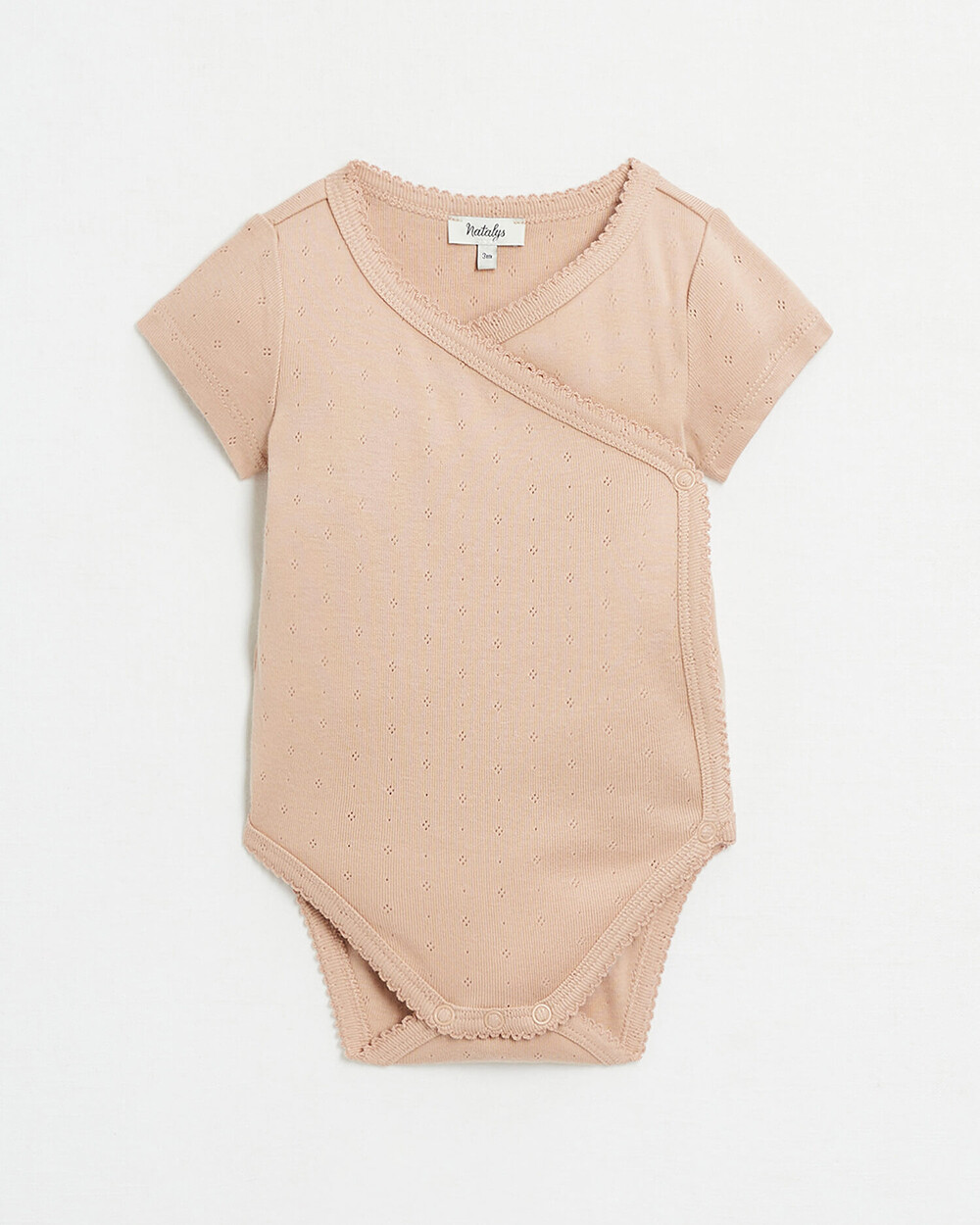 Body croisé fantaisie manches courtes Coloris bois de rose Natalys