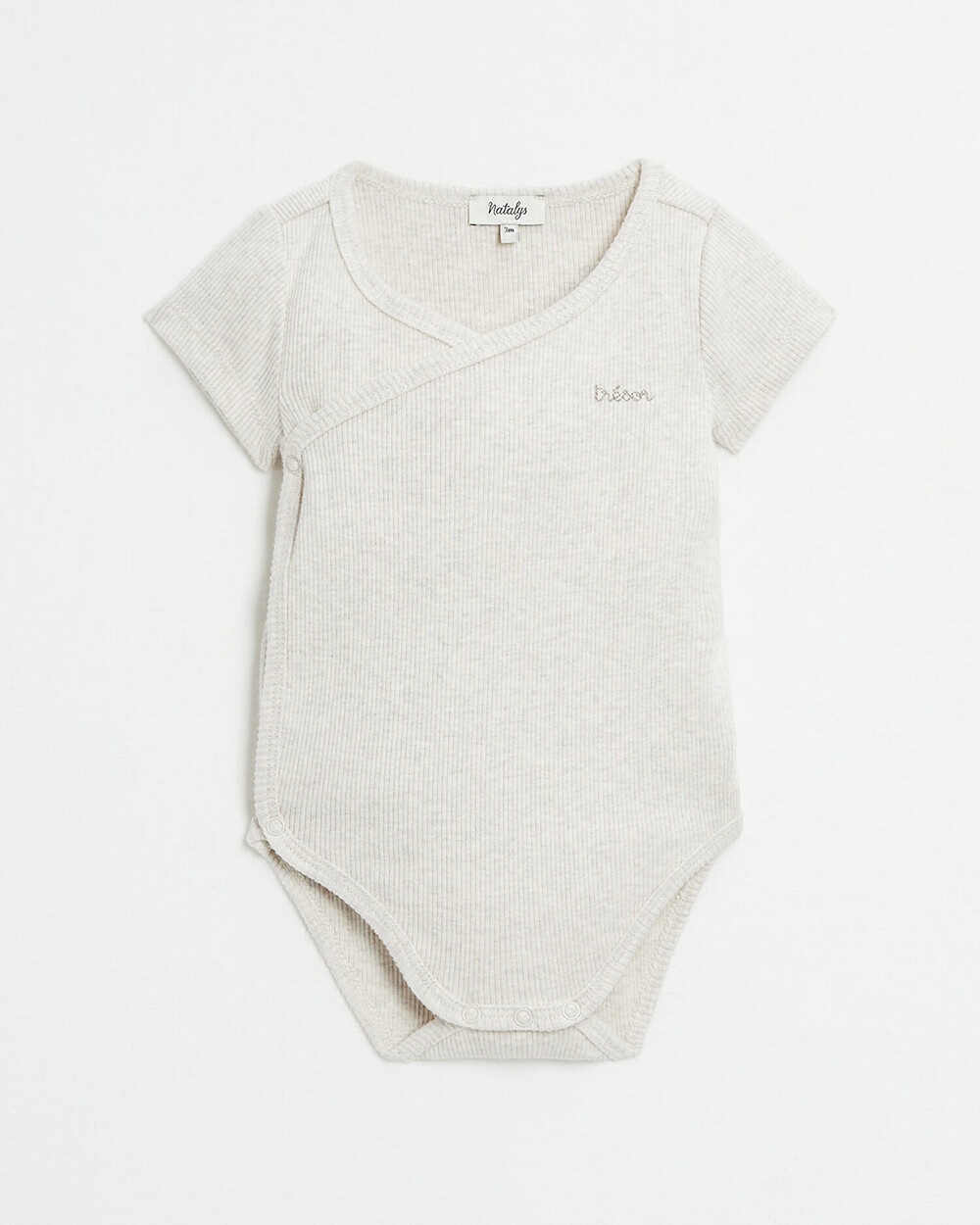Body croisé brodé Trésor Coloris beige chiné Natalys