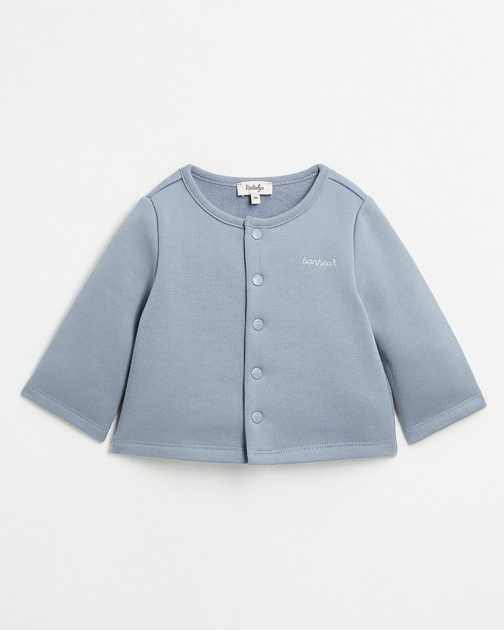 Gilet brod&eacute; en molleton Coloris bleu gris  Natalys