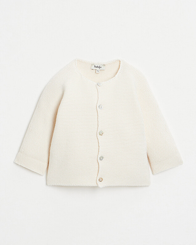 Gilet tricot en coton Coloris écru Natalys
