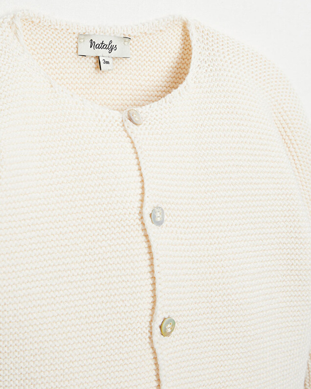 Gilet tricot en coton Coloris écru Natalys