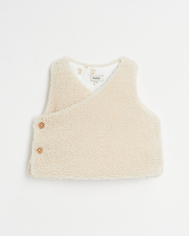 Gilet croisé imitation fourrure Coloris naturel Natalys