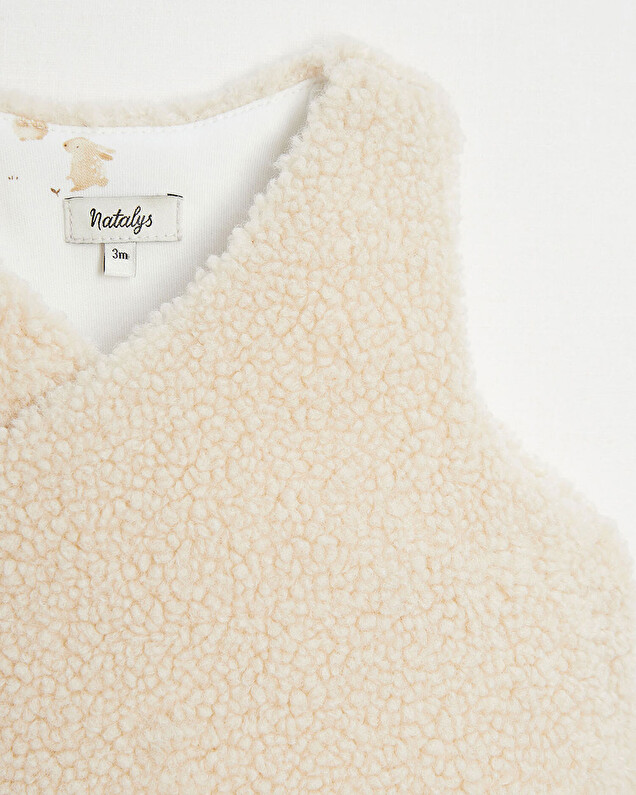 Gilet croisé imitation fourrure Coloris naturel Natalys