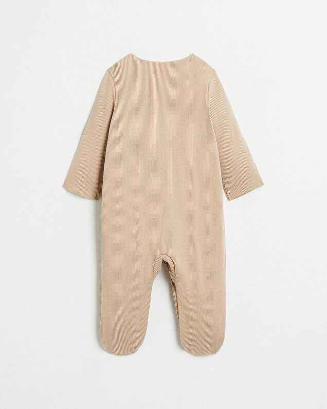 Grenouillère brodée chaton Coloris camel Natalys