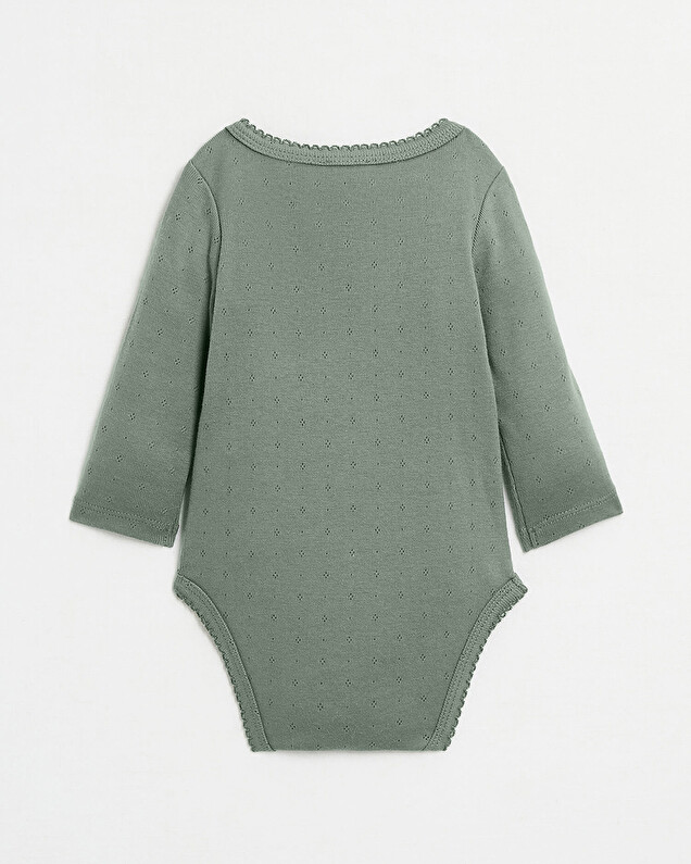 Body croisé fantaisie manches longues Coloris vert Natalys
