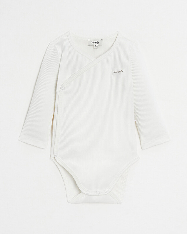 Body croisé brodé Amour Coloris écru Natalys