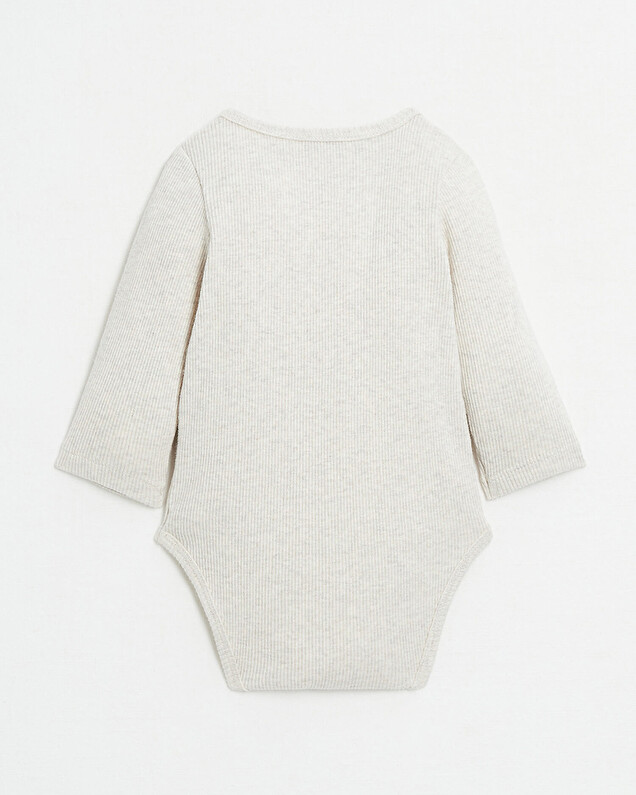 Body croisé brodé Amour Coloris beige chiné Natalys