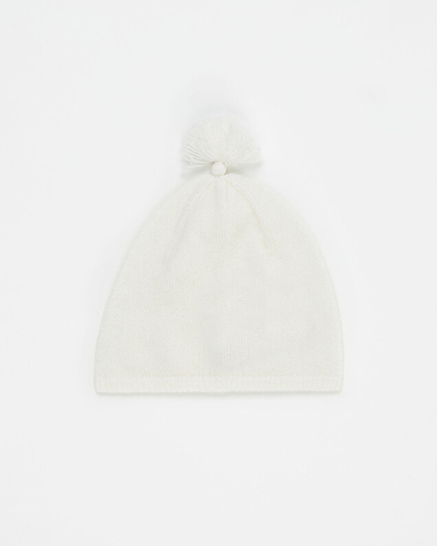 Bonnet en laine Mérinos Coloris écru Natalys
