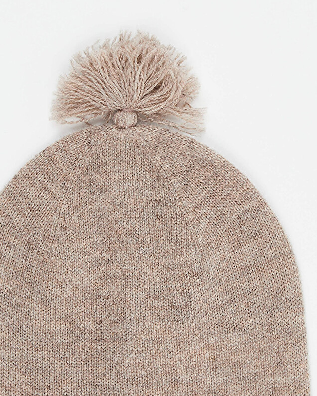 Bonnet en laine Mérinos Coloris marron chiné Natalys