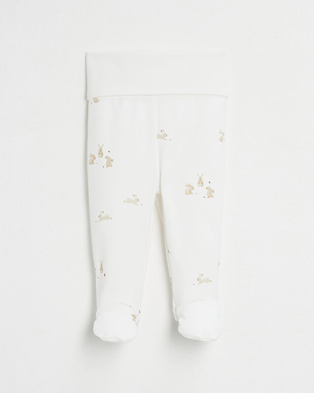 Caleçon à pieds en coton Imprimé lapins Natalys